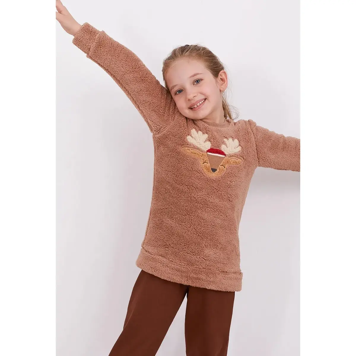Arnetta Anne - Kız Pijama Takımı Sütlü Kahve