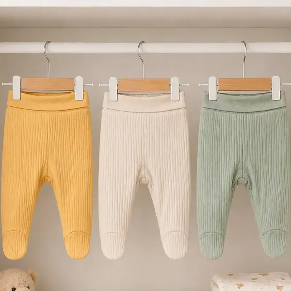 Angeltouch Pantolon Patikli Raporlu 3'lü Set Kız-Erkek Unisex Bebek 6-9 Ay