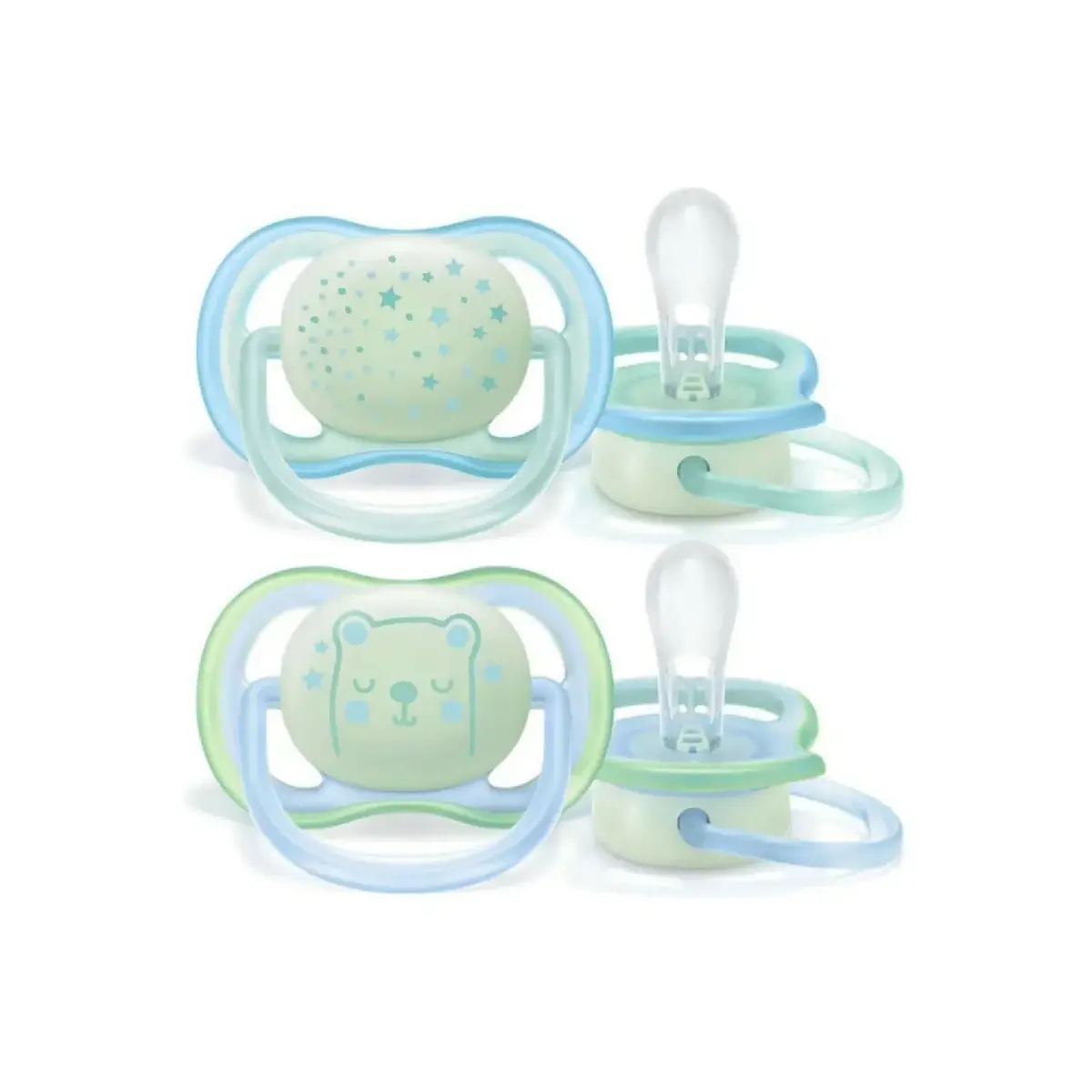 Philips Avent SCF376/11 Ultra Air Karanlıkta Parlar Silikon Emzik 0-6 Ay Erkek Mavi