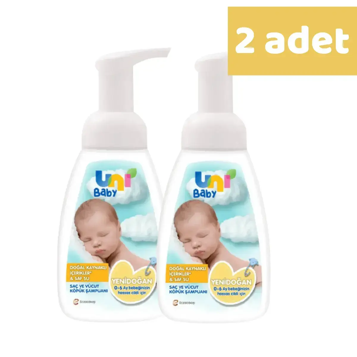 Uni Baby Yenidoğan Köpük Şampuan 200 ml x2 