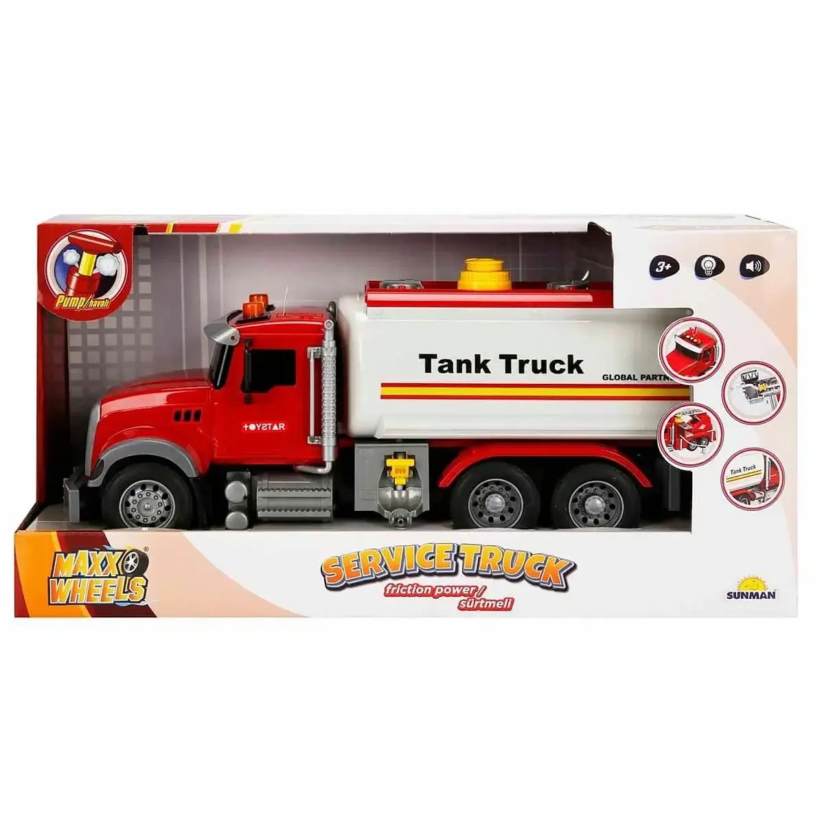 Maxx Wheels Sesli ve Işıklı İtfaiye Araçları - İtfaiye Tankeri