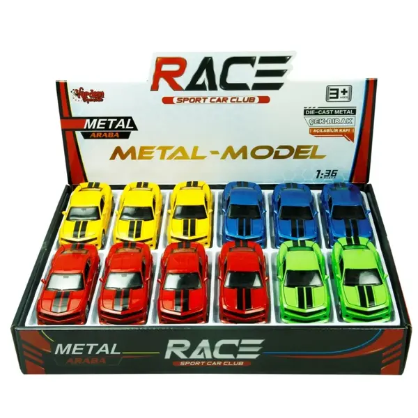 Vardem Çekbırak Şeritli Metal Spor Araba 1:36
