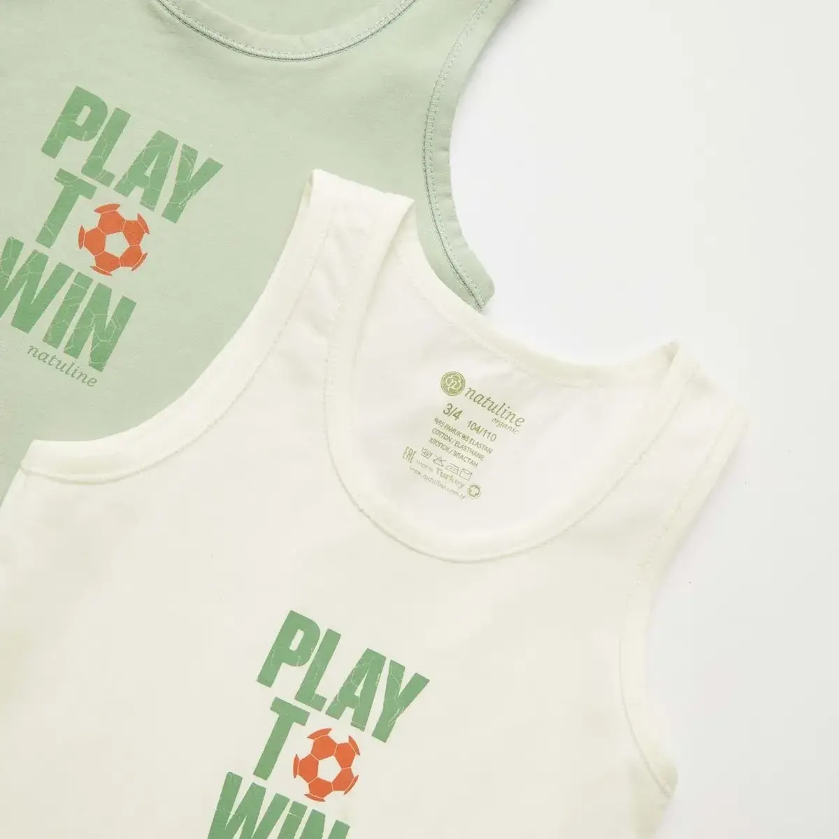 Natuline Organik Atlet Likralı Play To Win 2li Çağla Yeşili - Ekru