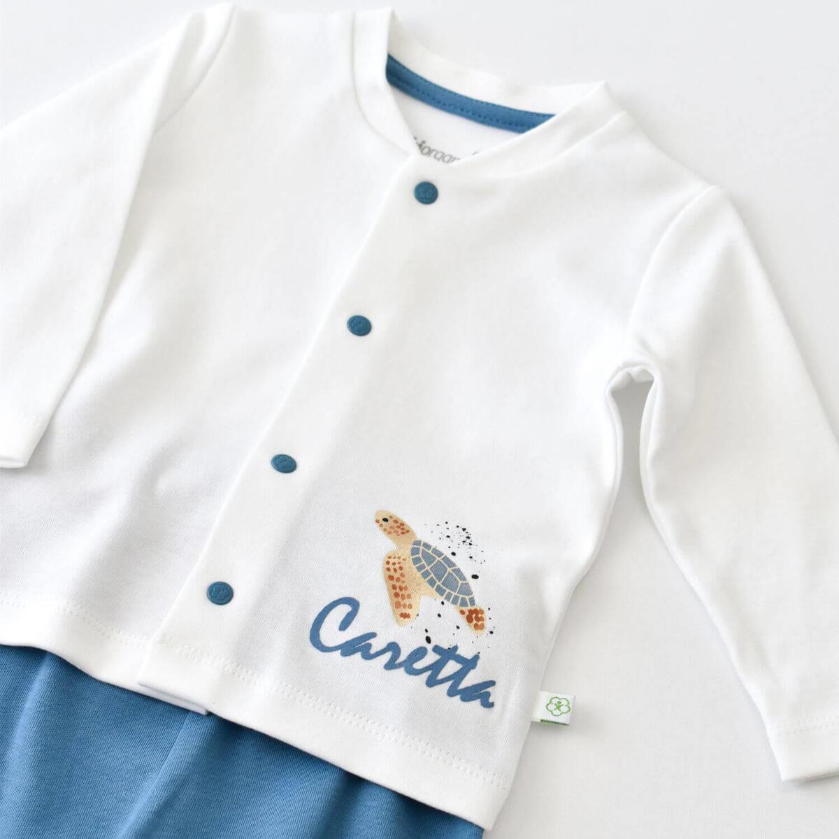 Bibaby Organik Zıbın Takımı Battaniyeli Tüllü Caretta In Live Ekru - İndigo