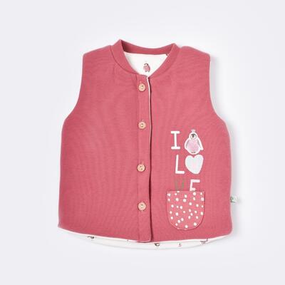 Bibaby Organik Yelek Little Love Rose Dry