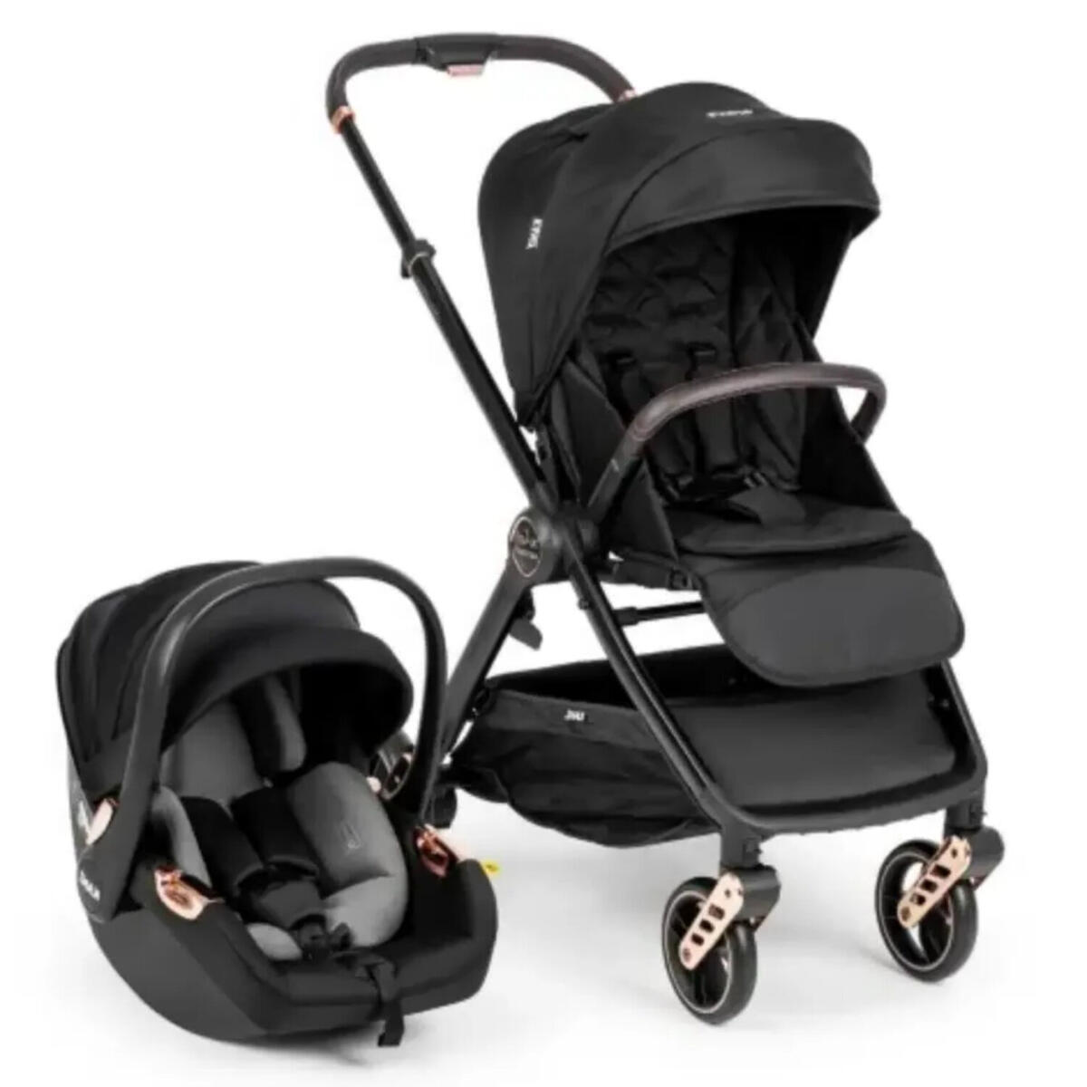 Kanz X-Go Ultimate Travel Sistem Bebek Arabası Rose Gold Siyah