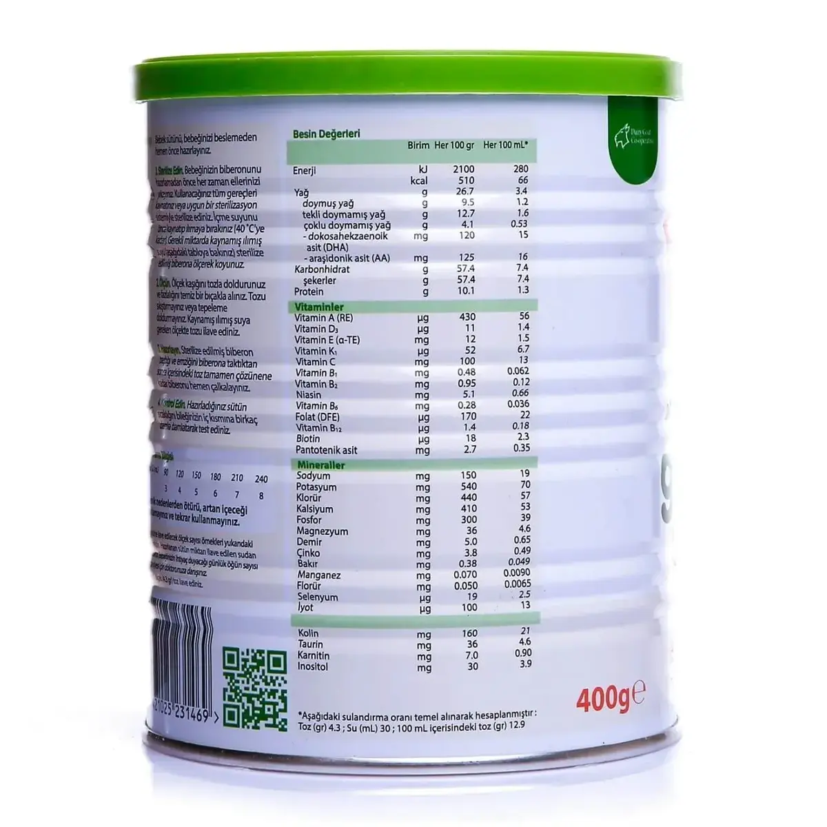 Golden Goat 1 Keçi Bebek Sütü 400 gr