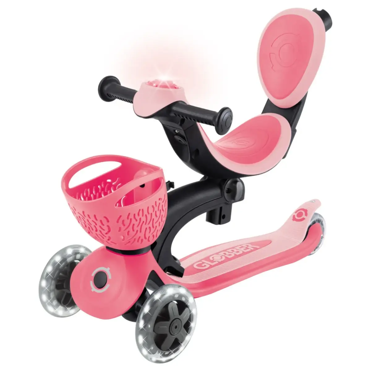 Globber Go Up Baby 360 Işıklı Scooter - Koyu Pastel Pembe