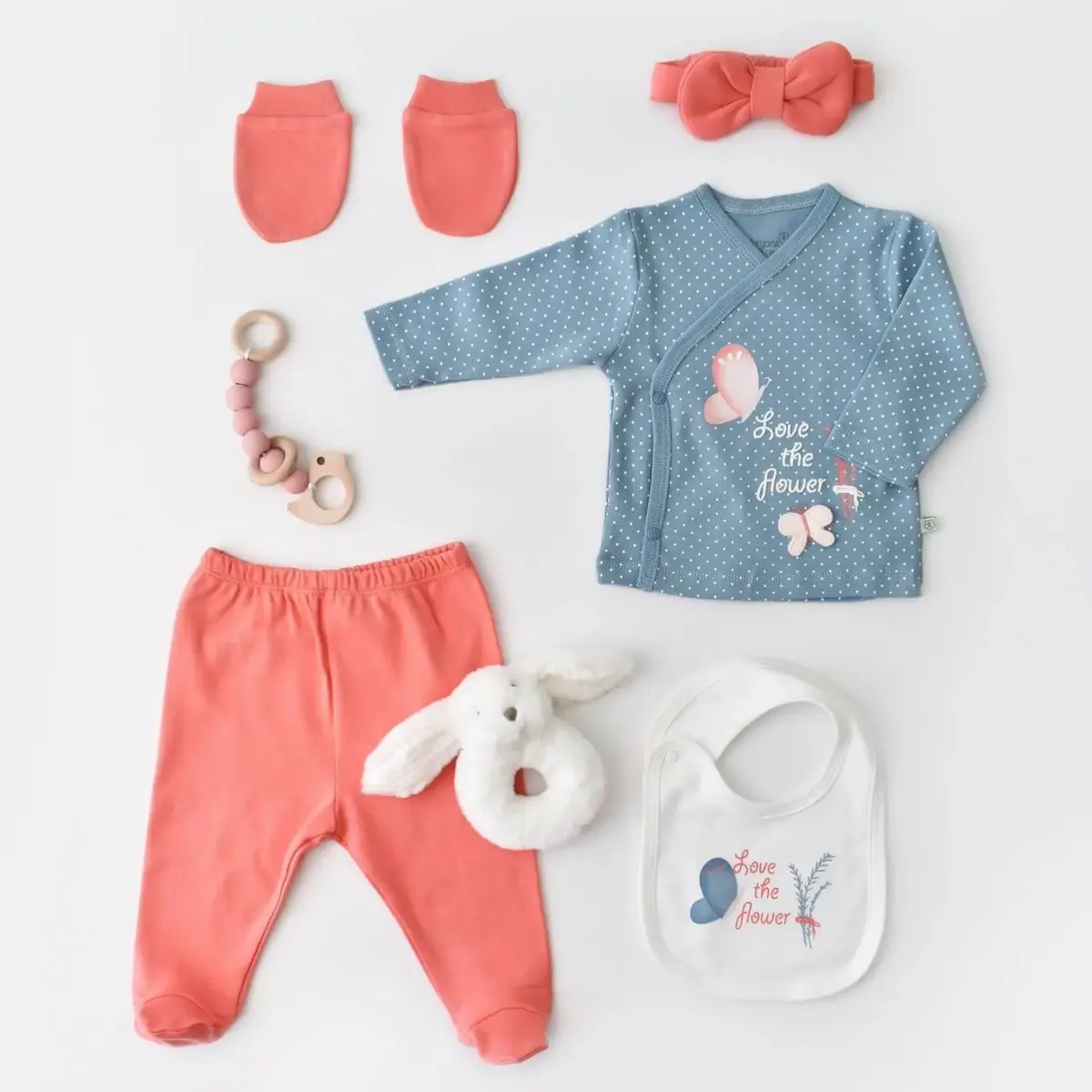 Bibaby Organik Hastane Çıkışı 5li Wild Flowers Spring Blue