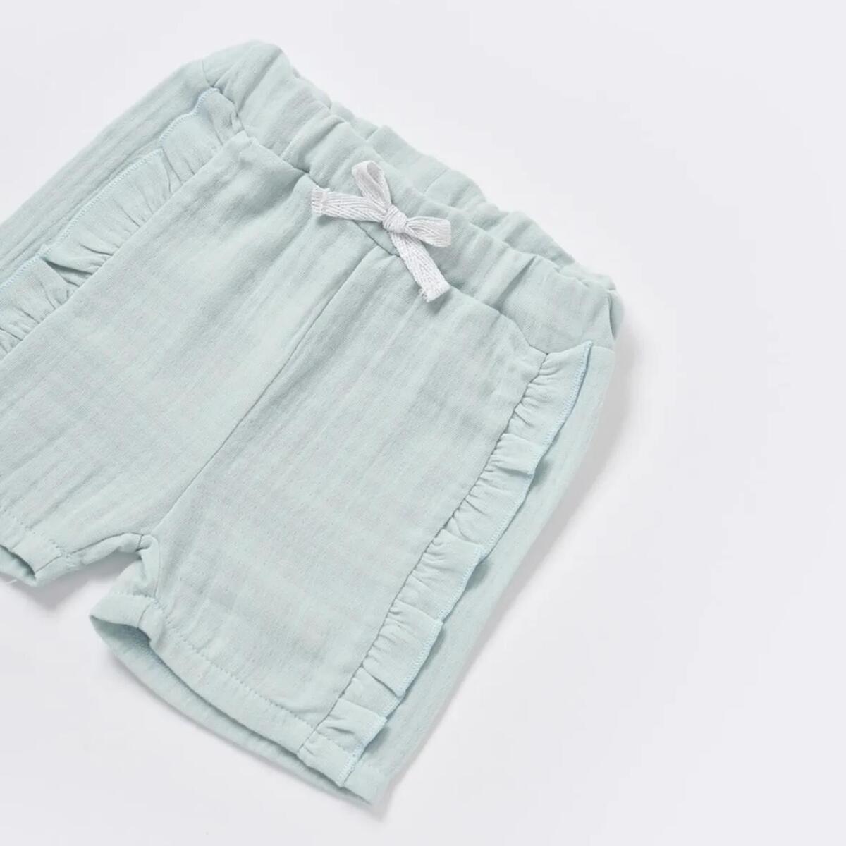 Bibaby Organik 2li Takım Şortlu Pretty Ears Mint - Ekru
