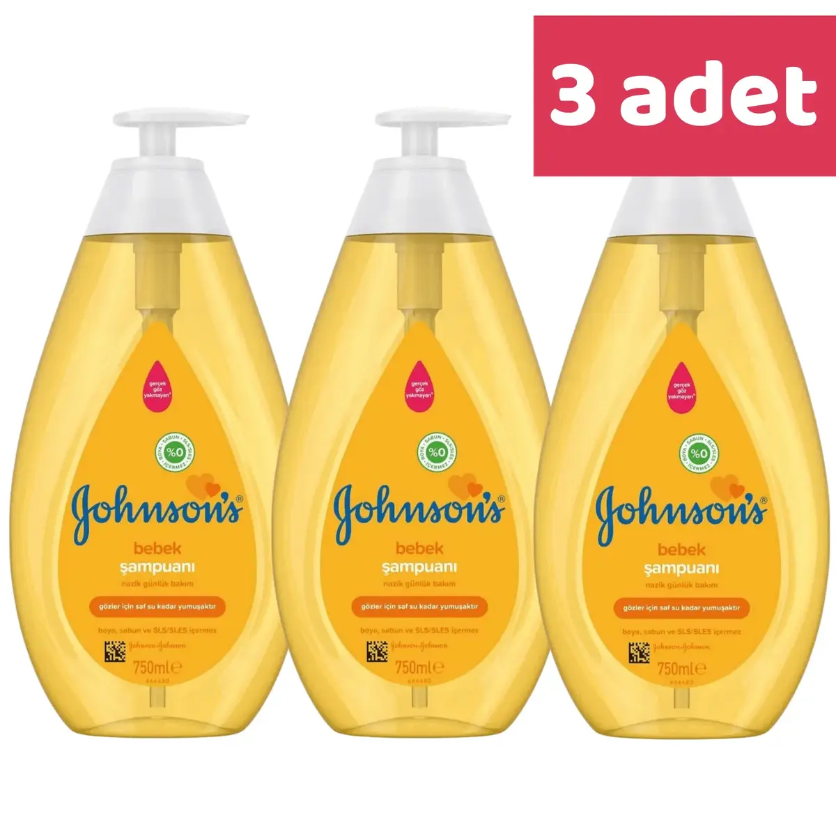 Johnson's Şampuan 750 ml x 3 Adet Johnson's Şampuan 750 ml x 3 Adet