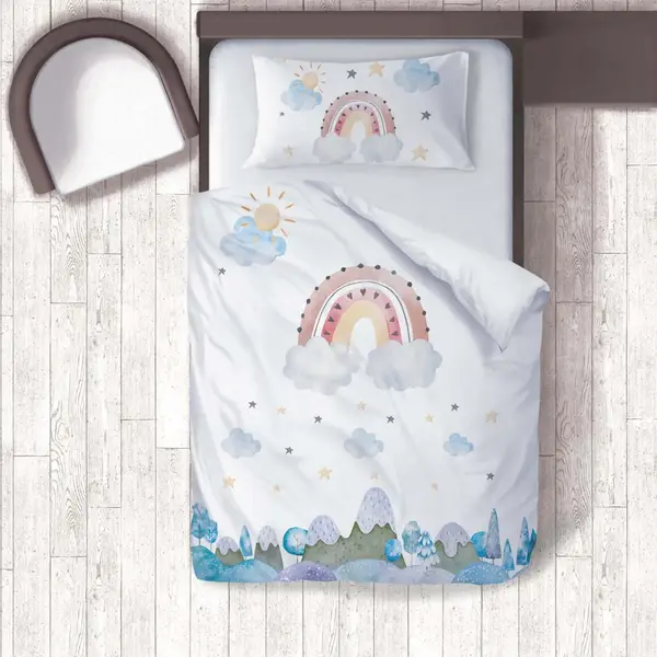 Momys Care Masalsı Gökkuşağı Bebek Nevresim Takımı 100x150 Cm