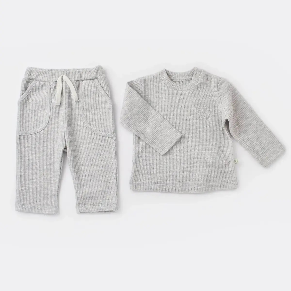 Bibaby Organik 2li Takım Nature In Waffle Gri Melanj Bibaby Organik 2li Takım Nature In Waffle Gri Melanj