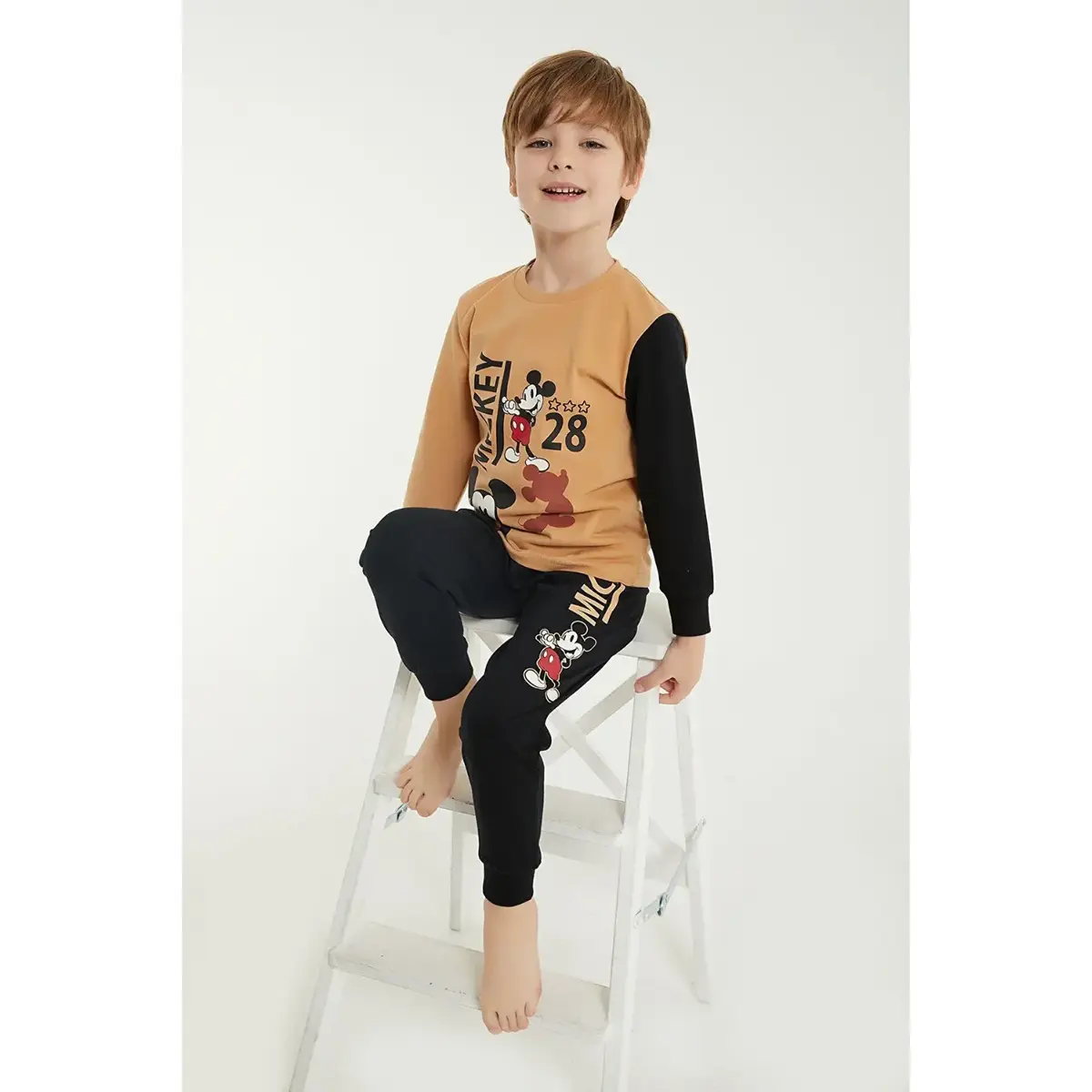 RolyPoly Mickey Mouse Pijama Takımı Camel