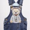 Overdo Salopet Welsoft Ayıcık Baskılı Mavi Denim