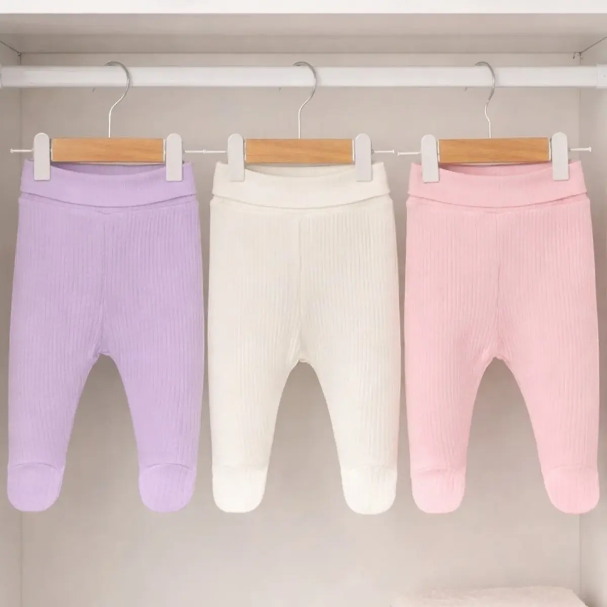 Angeltouch Pantolon Patikli Raporlu  3'lü Set Kız Bebek 0-3 Ay