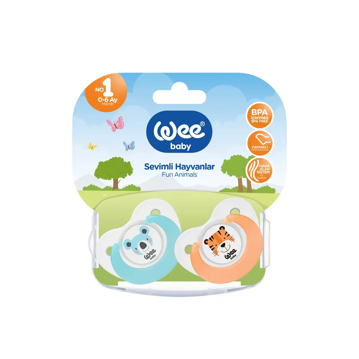 Wee Baby Emzik 2li Sevimli Hayvanlar No:2