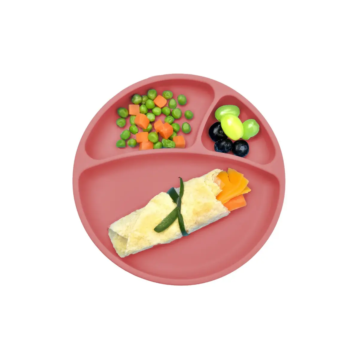 OiOi Vakum Tabanlı Silikon Tabak Porsiyon 6+ Ay Velvet Rose
