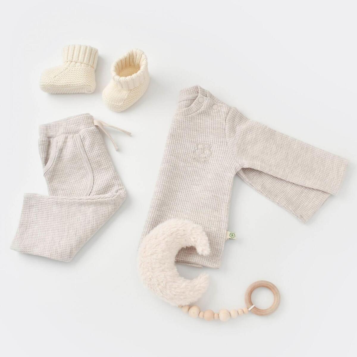 Bibaby Organik 2li Takım Nature In Waffle Kahve Melanj