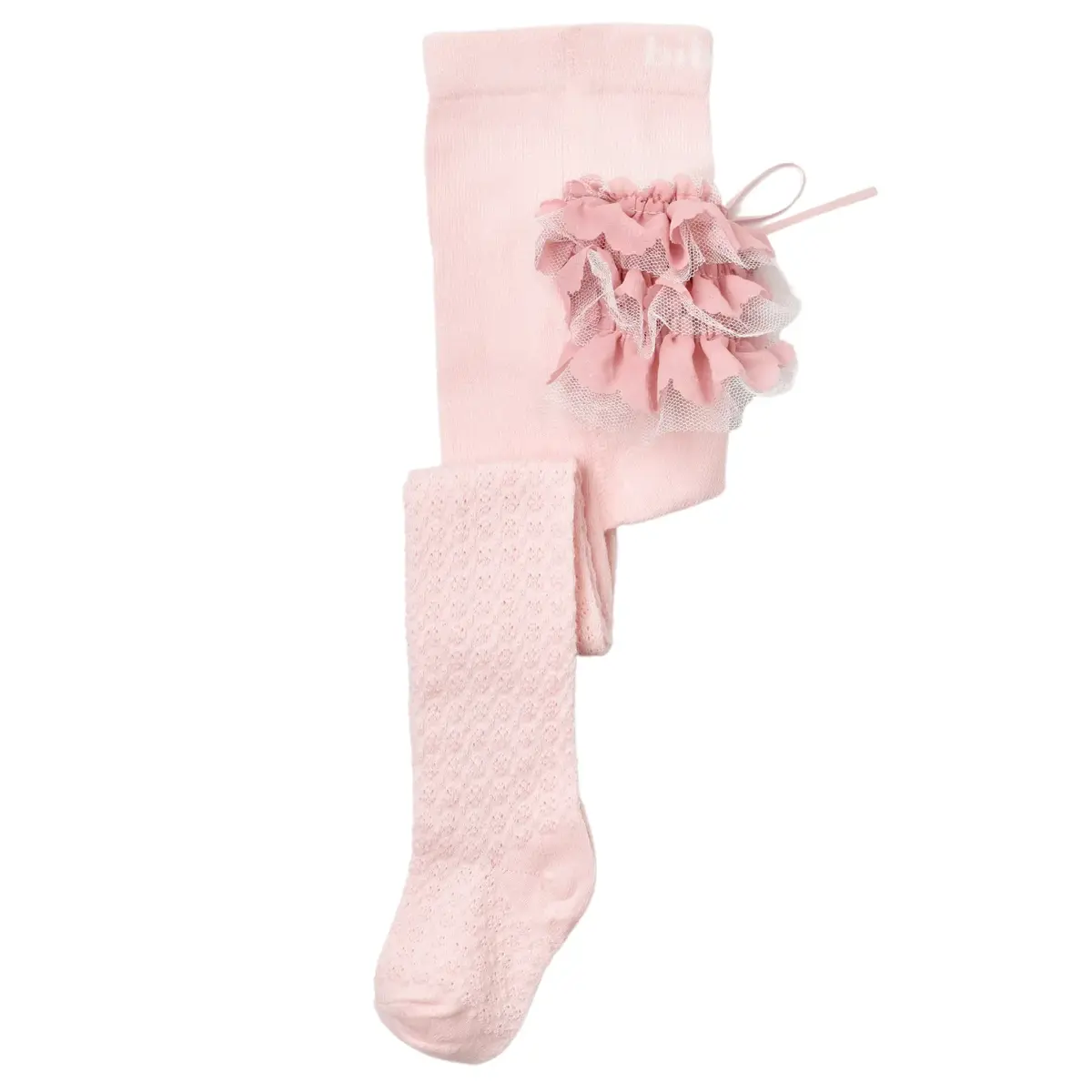 Bibaby Organik Çorap Külotlu Jakarlı Dantelli Pembe Bibaby Organik Çorap Külotlu Jakarlı Dantelli Pembe