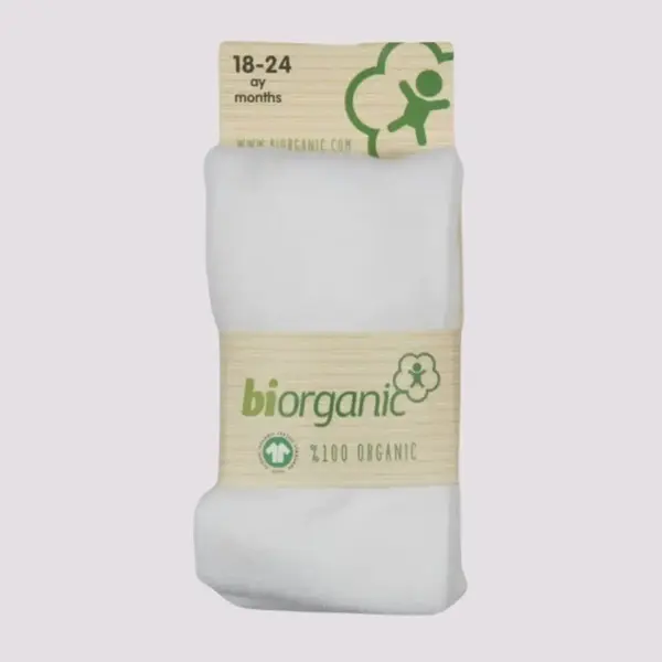 Bibaby Organik Çorap Külotlu Basic Beyaz
