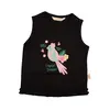 Mini Damla T-Shirt Kolsuz Tropikal Siyah