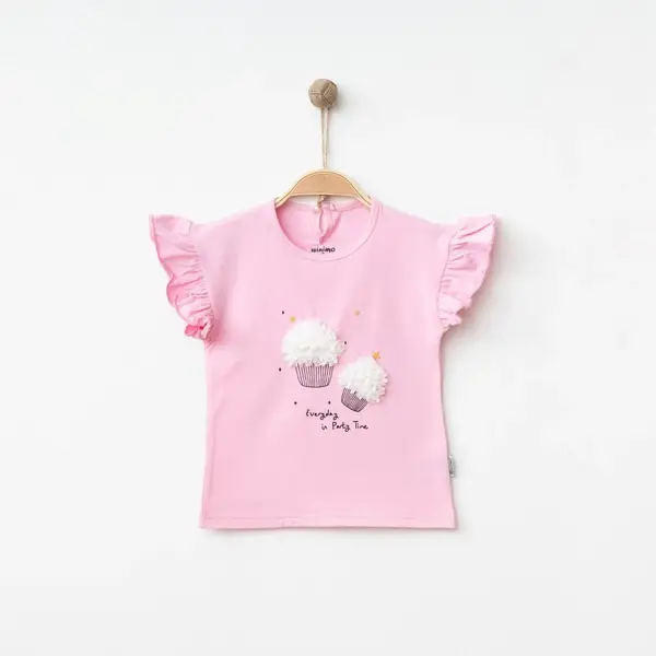 Winimo T-Shirt Cupcake Baskılı Pembe