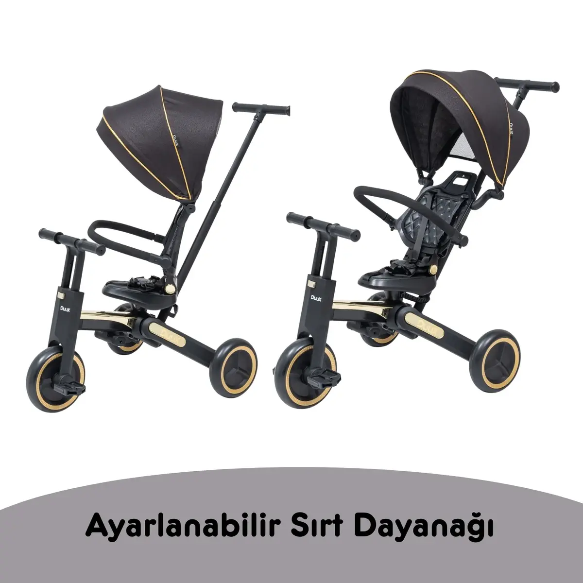 Duux Trike D56 7 in 1 Üç Tekerlekli Bisiklet Siyah