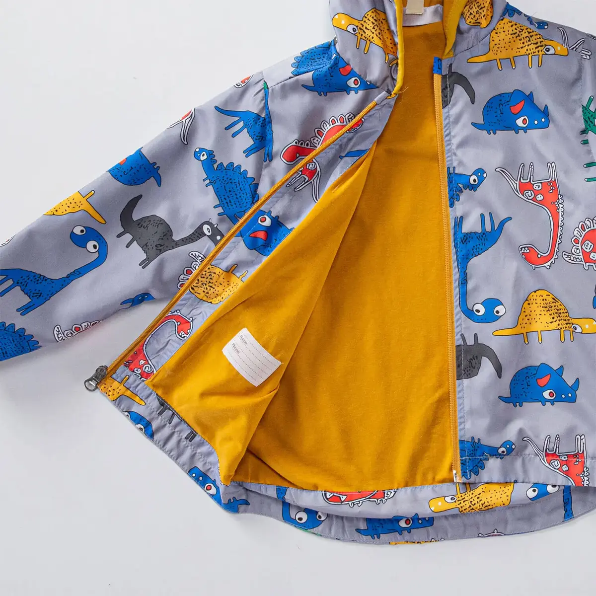 Midimod Yağmurluk Dinazor Baskılı Gri