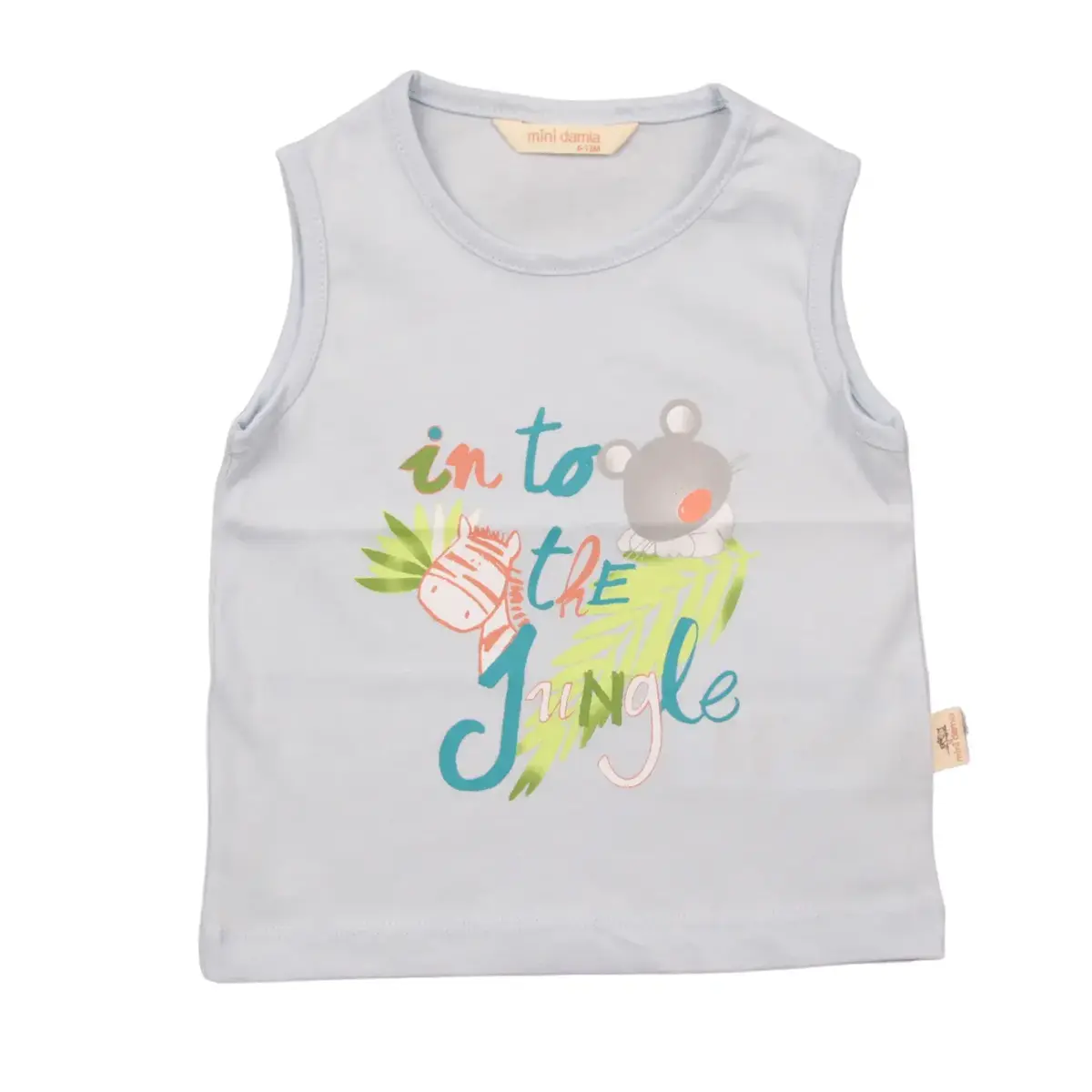 Mini Damla T-Shirt Kolsuz Jungle Mavi