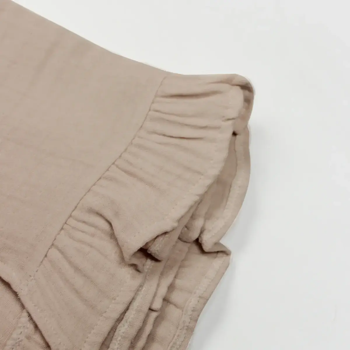 Bistyle Müslin Puset Yüz Örtüsü Fırfırlı Bej