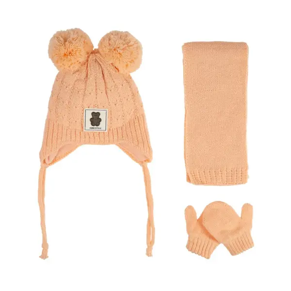 Kitti Eldiven Atkı Bere Takım 0-18 Ay Şeftali Asortili