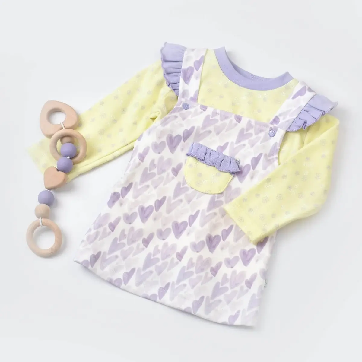 Bibaby Organik 2li Takım Jile Love You Baby Lavender