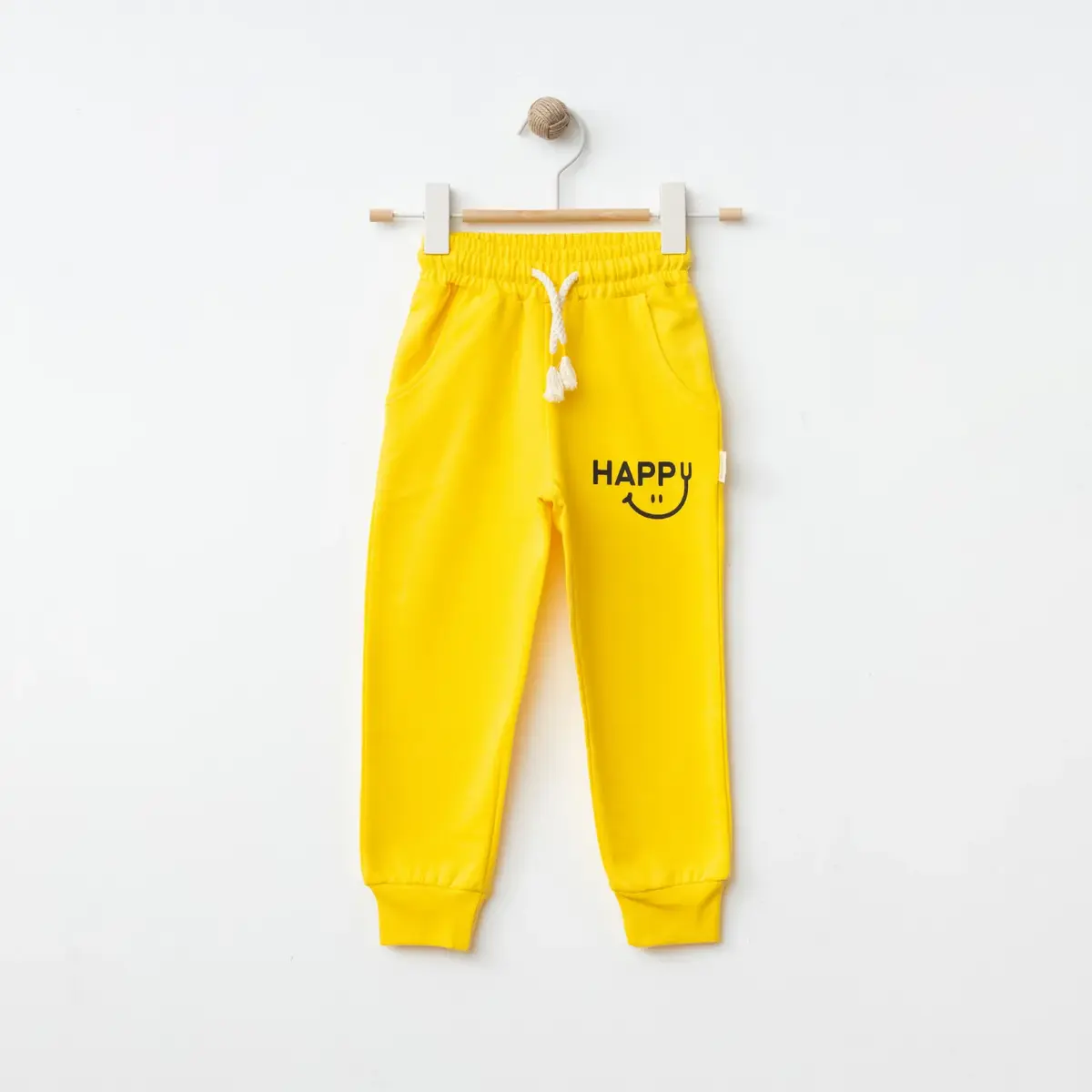 Bebolly Eşofman Altı Happy Baskılı Sarı Bebolly Eşofman Altı Happy Baskılı Sarı