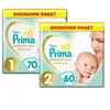 Prima Premium Care Bebek Bezi 1 Beden Yenidoğan 70li Ekonomik Paket+ 2 beden 60lı lı set 