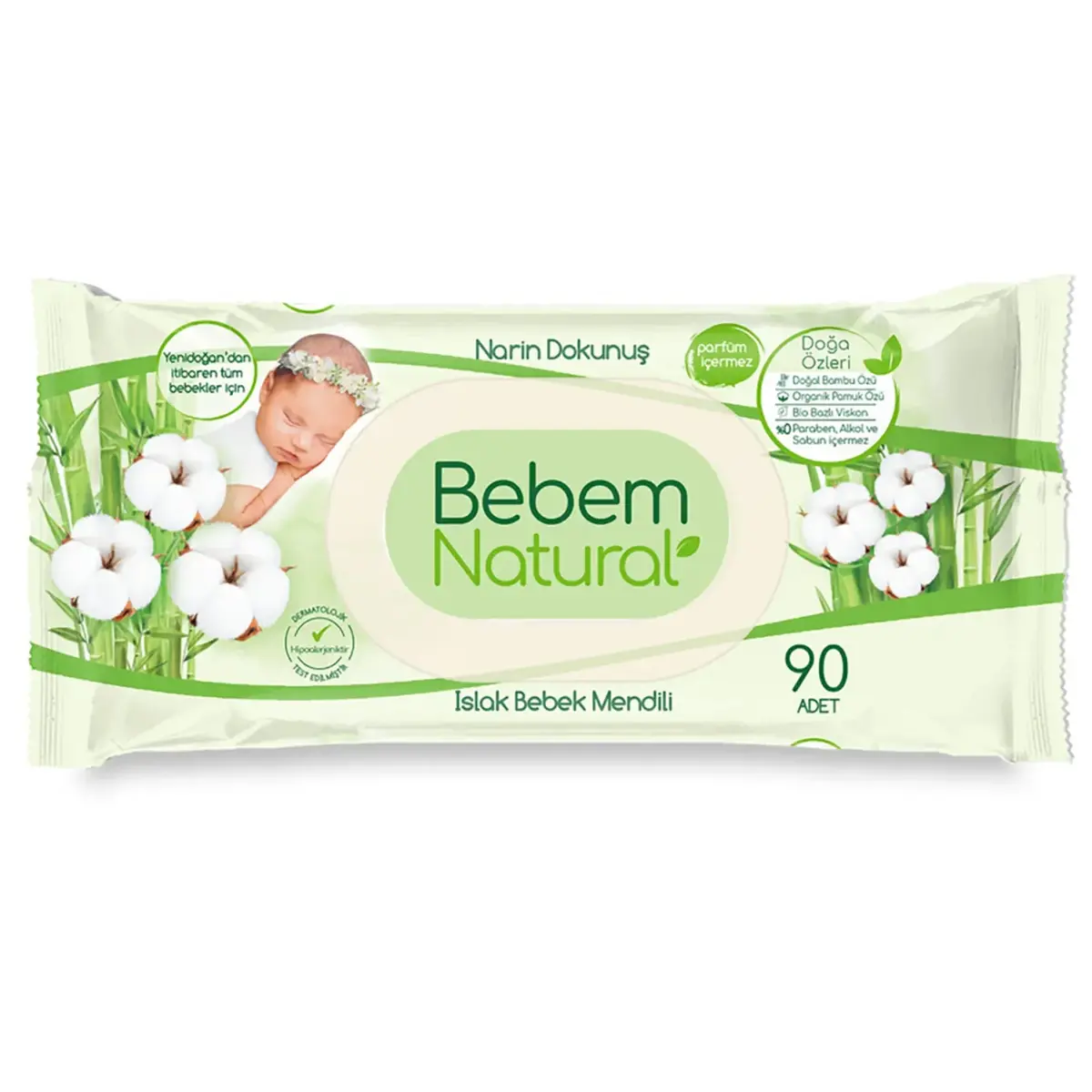 Bebem Natural Islak Mendil Pafümsüz 90lı