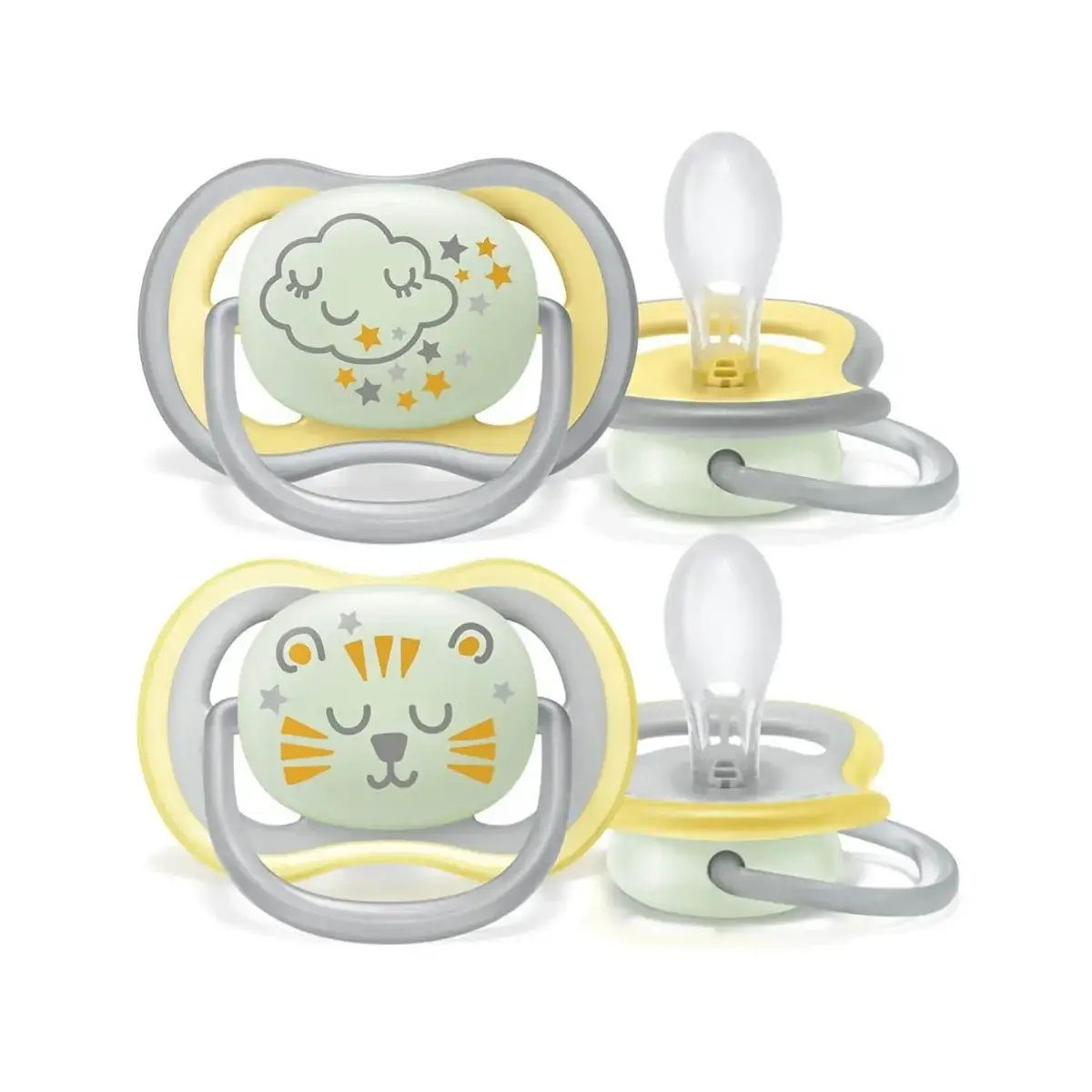 Philips Avent SCF376/01 Ultra Air Silikon Emzik 2li 18+ Ay Nighttime Desenli