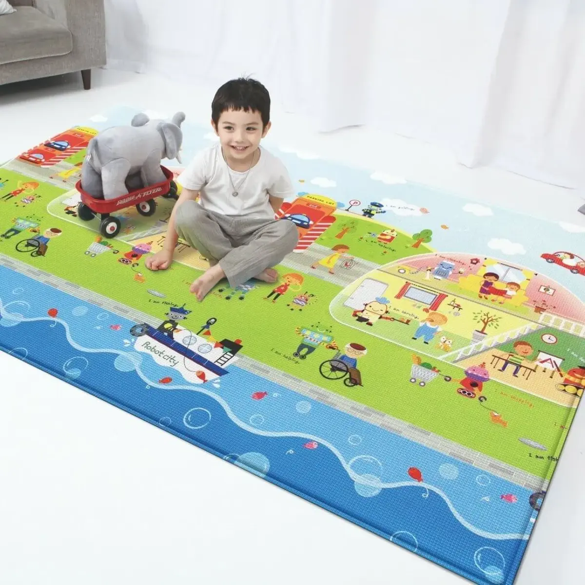 Unigo Comflor Robot City Oyun Matı 13mm 210x140cm Unigo Comflor Robot City Oyun Matı 13mm 210x140cm