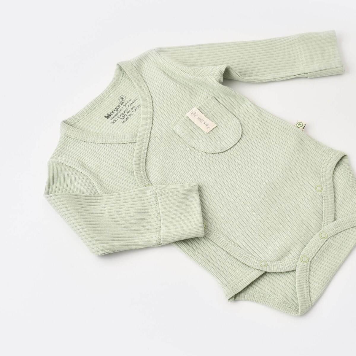 Bibaby Organik Body Kruvaze Eldivenli Soft Modal Yeşil