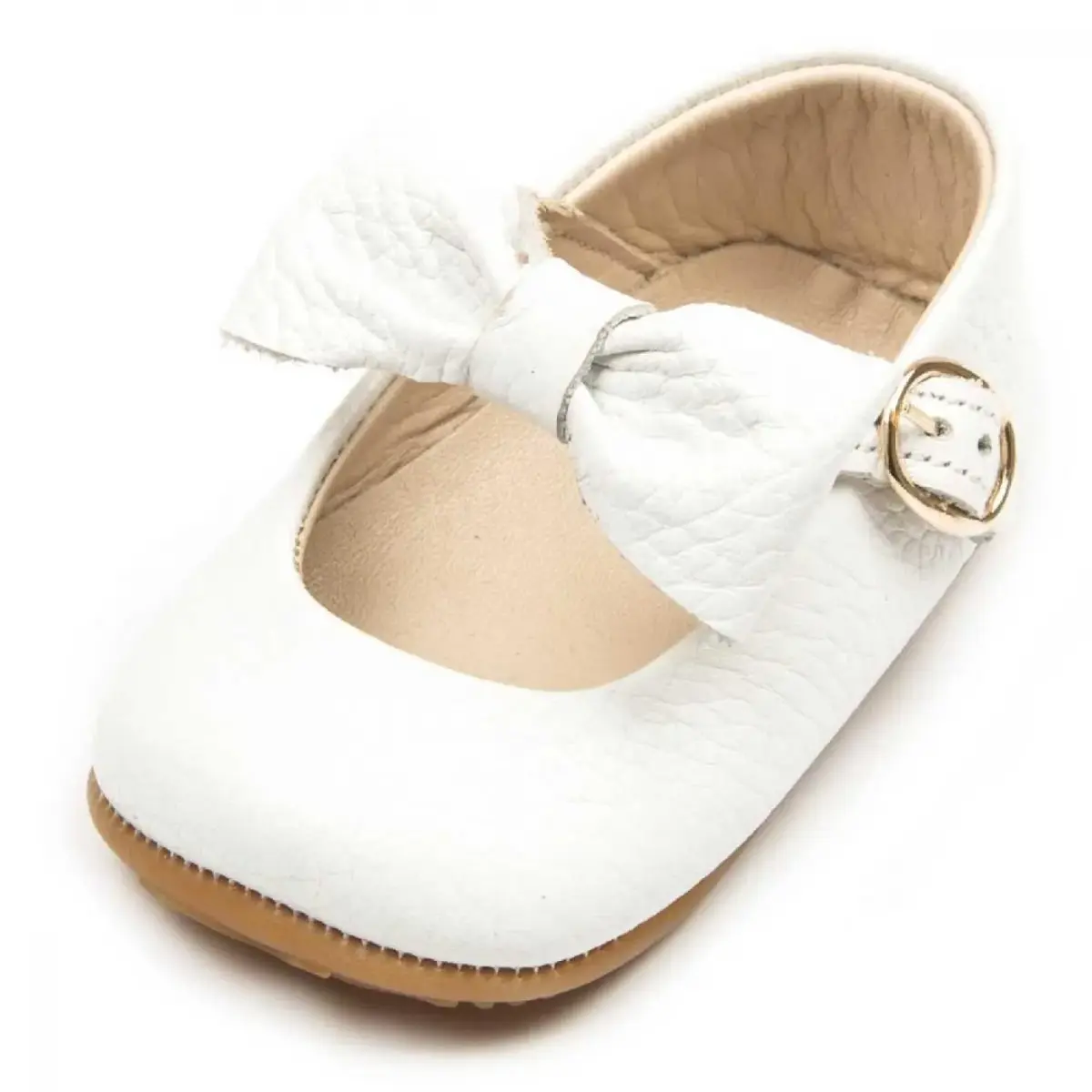 Ella Bonna Bebek Ayakkabısı Hakiki Deri Mary Jane Beyaz