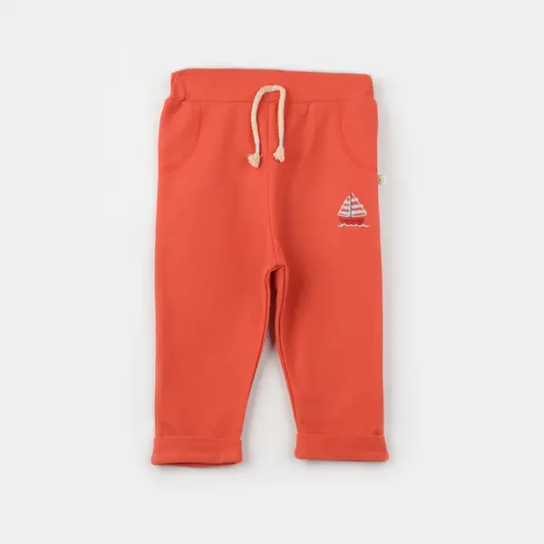 Bibaby Organik Pantolon Patiksiz Sun Lets Sail Ekru - Mavi