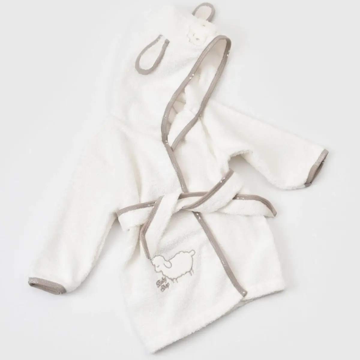 Bibaby Organik Bornoz Takımı Curly Sheep Bej