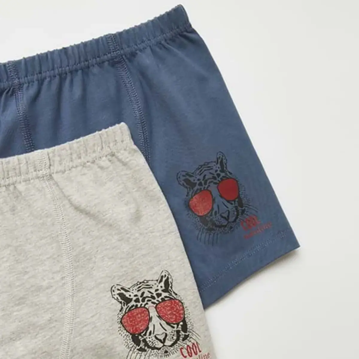 Natuline Organik Boxer Likralı Cool Tiger 2li İndigo - Gri Melanj