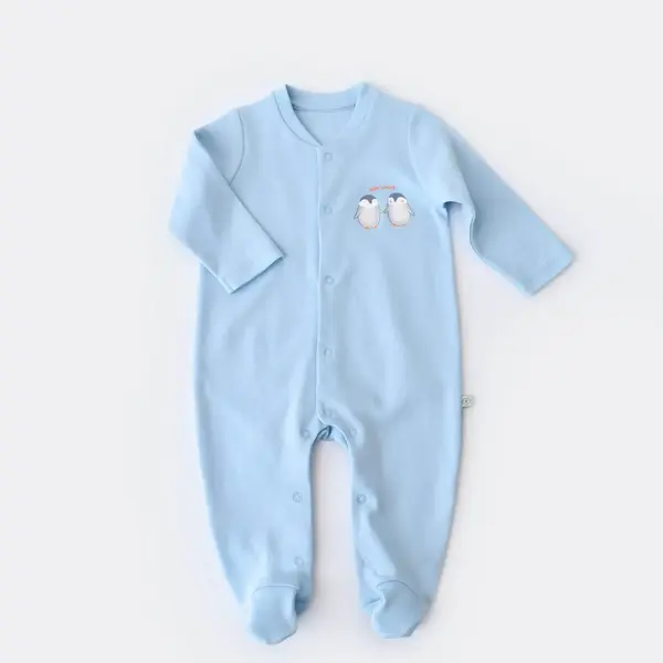 Bibaby Organik Tulum Hello New Penguins Mavi