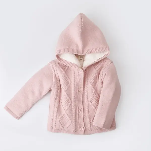 Bibaby Hırka Triko Desenli Welsoftlu Pembe