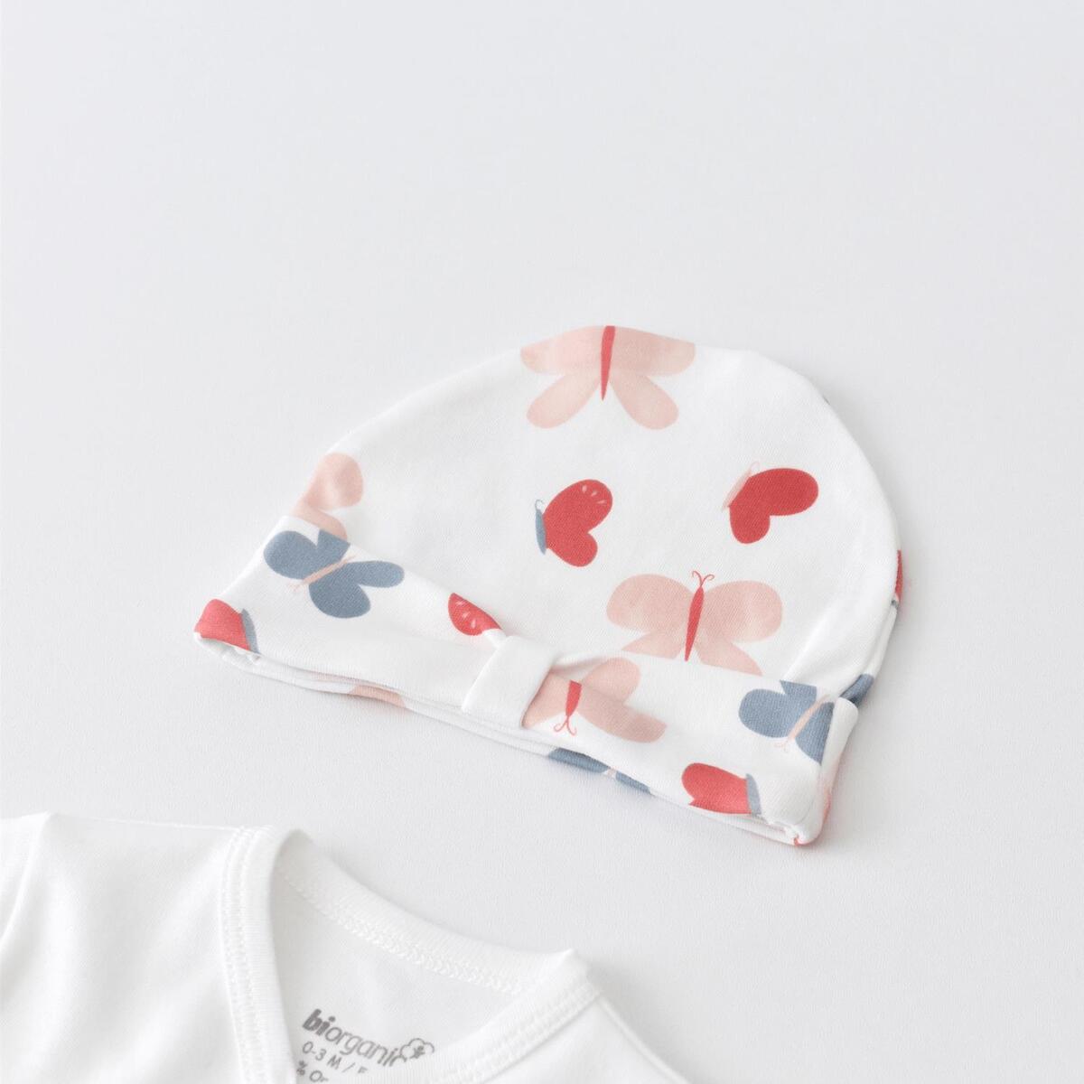 Bibaby Organik Zıbın Takımı 3lü Wild Flowers Spring Blue