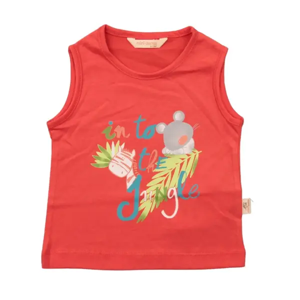 Mini Damla T-Shirt Kolsuz Jungle Kiremit