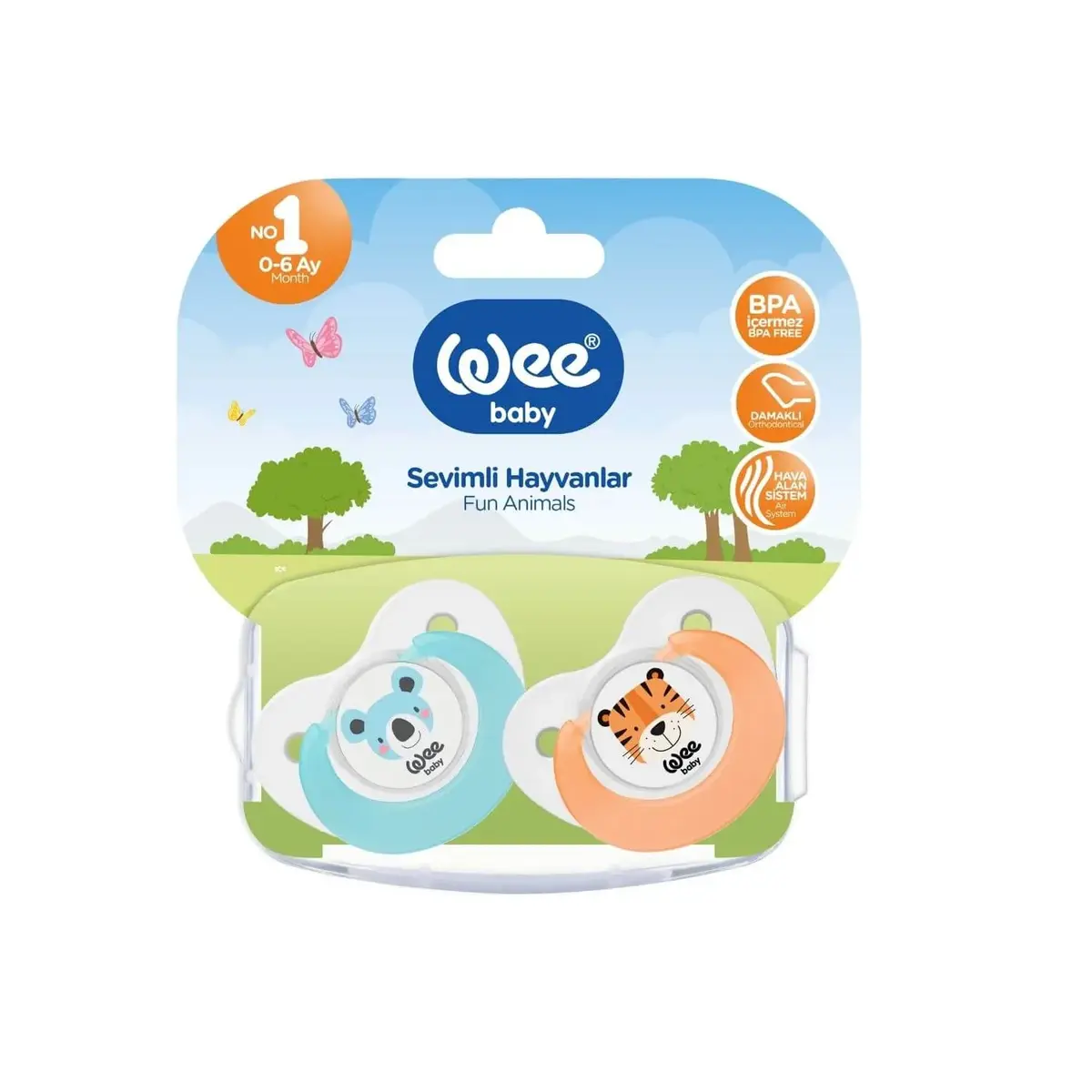 Wee Baby Emzik 2li Sevimli Hayvanlar No:1