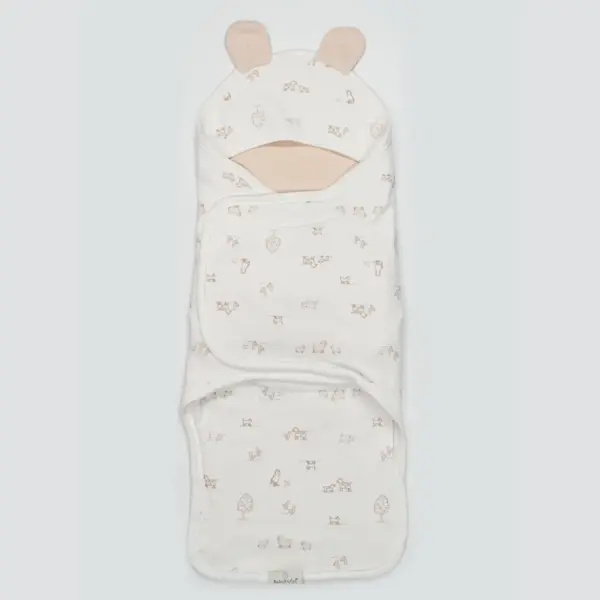 Bistyle Bel Destekli Kundak Curly Lamb Bej - Mavi - Ekru