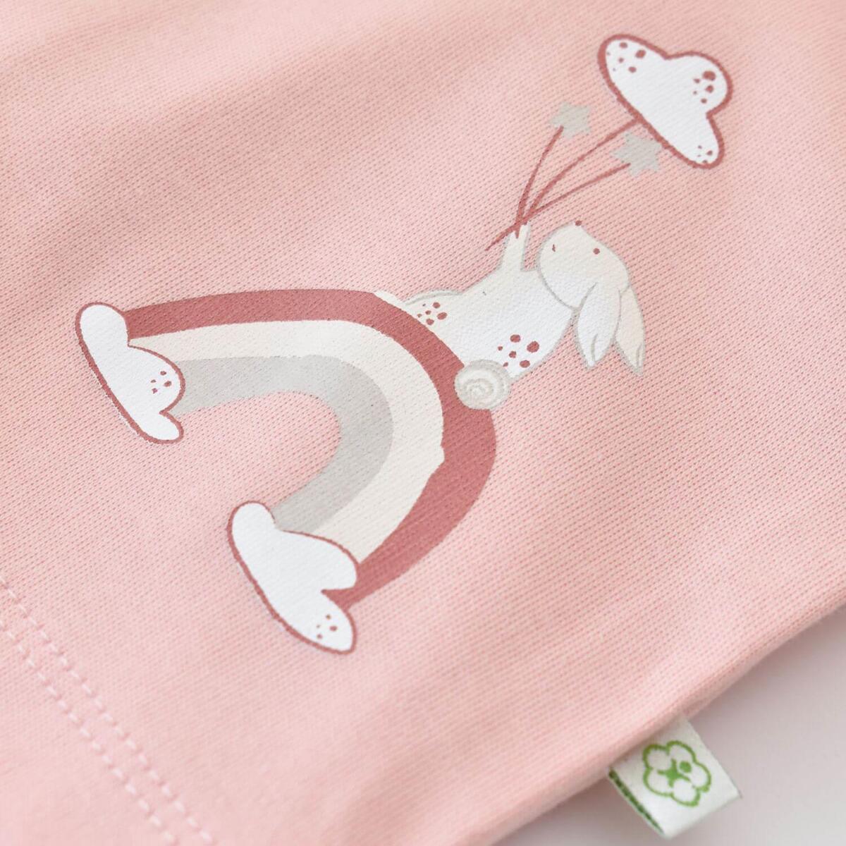 Bibaby Organik Pijama Takımı Live Color Rabbit Somon